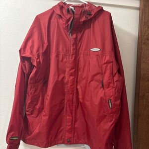 Stearns Jacket Mens XL Red DryWear Hooded Waterproof Rain Windbreaker 8739